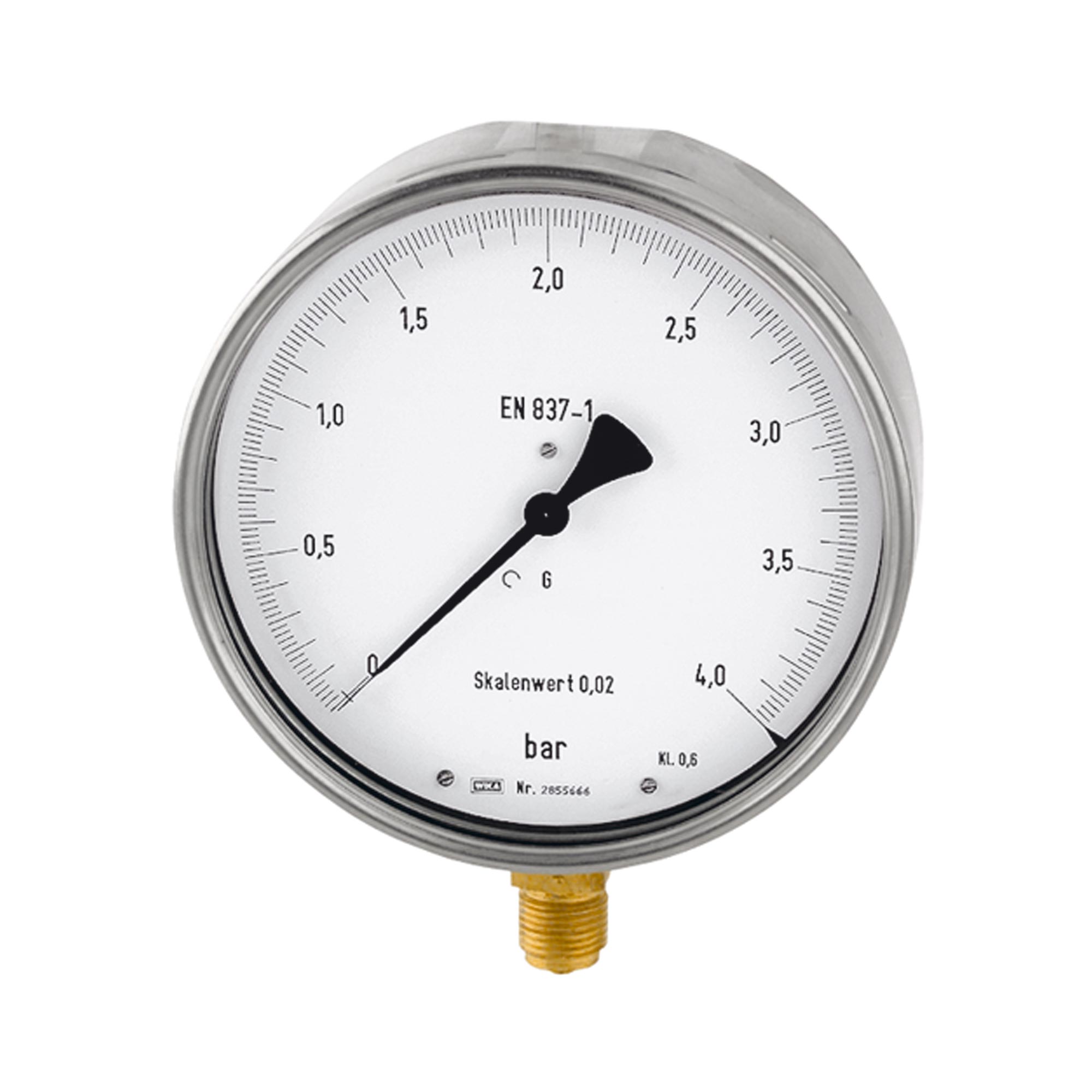 Feinmessmanometer, G 1/2 radial unten, 0 - 250,0 bar, Ø 160 - erhältlich bei ✌ HUG Technik ✓