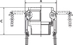 Kamlok-Schnellkupplungsdose mit AG, Typ B, R 1 1/2, Aluminium - bekommst Du bei ★ HUG Technik ✓