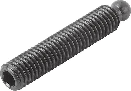 Produktbild Gewindestift mit Kugeldruckzapfen M06 Stahl, L1=30 - K0391.06X30 - kommt direkt von HUG Technik 😊