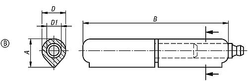 Scharnier schweißbar D=13 L=80, Form: B Stahl, mit Schmiernippel, Komp: Stahl - K0984.113080012 - kommt direkt von HUG Technik 😊