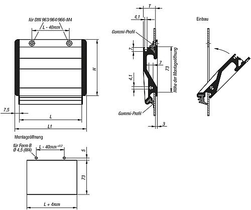 Schalengriff, Form: B Aluminium, natur eloxiert, Komp: Polyamid, L=100 - K0238.10023 - bei HUG Technik ✭