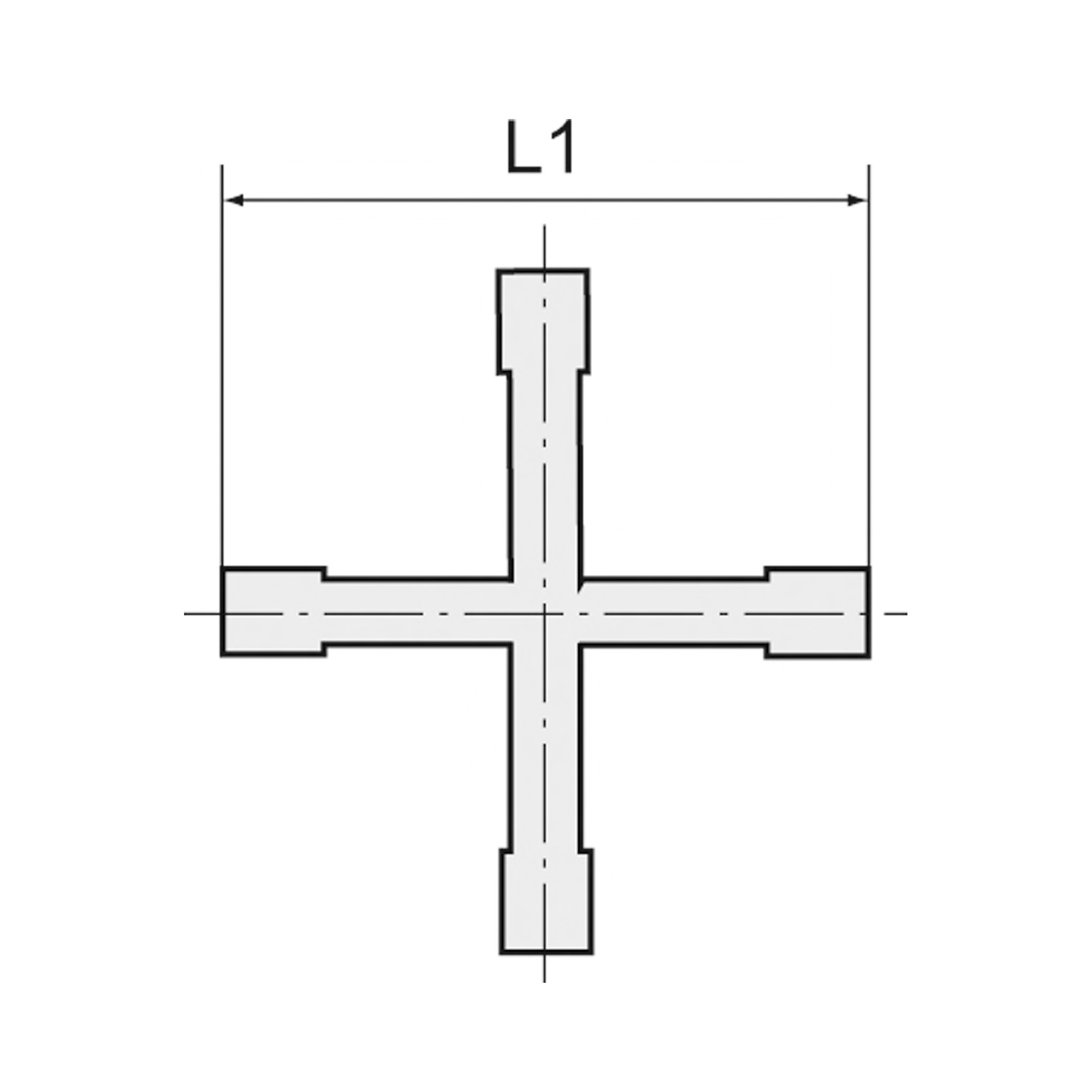 Kreuz-Schlauchverbindungsstutzen, für Schlauch LW 13 mm, Messing - erhältlich bei ☆ HUG Technik ✓