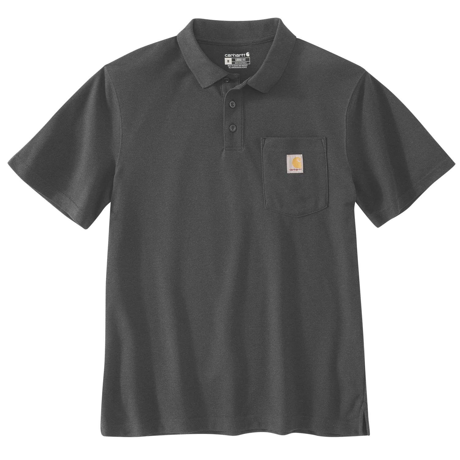 carhartt® Herren Polo »MIDWEIGHT S/S POCKET POLO« carbon heather Flach  - kommt direkt von HUG Technik 😊