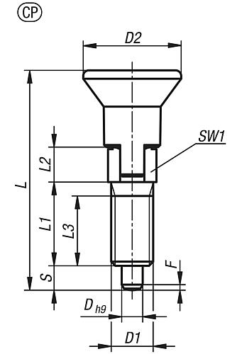 Arretierbolzen mit Gewindesicherung Gr.0 M06, D=4, Form: CP mit Rastnut ohne Kontermutter, Edelstahl ungehärtet - K1098.193004060 - bei HUG Technik ✓