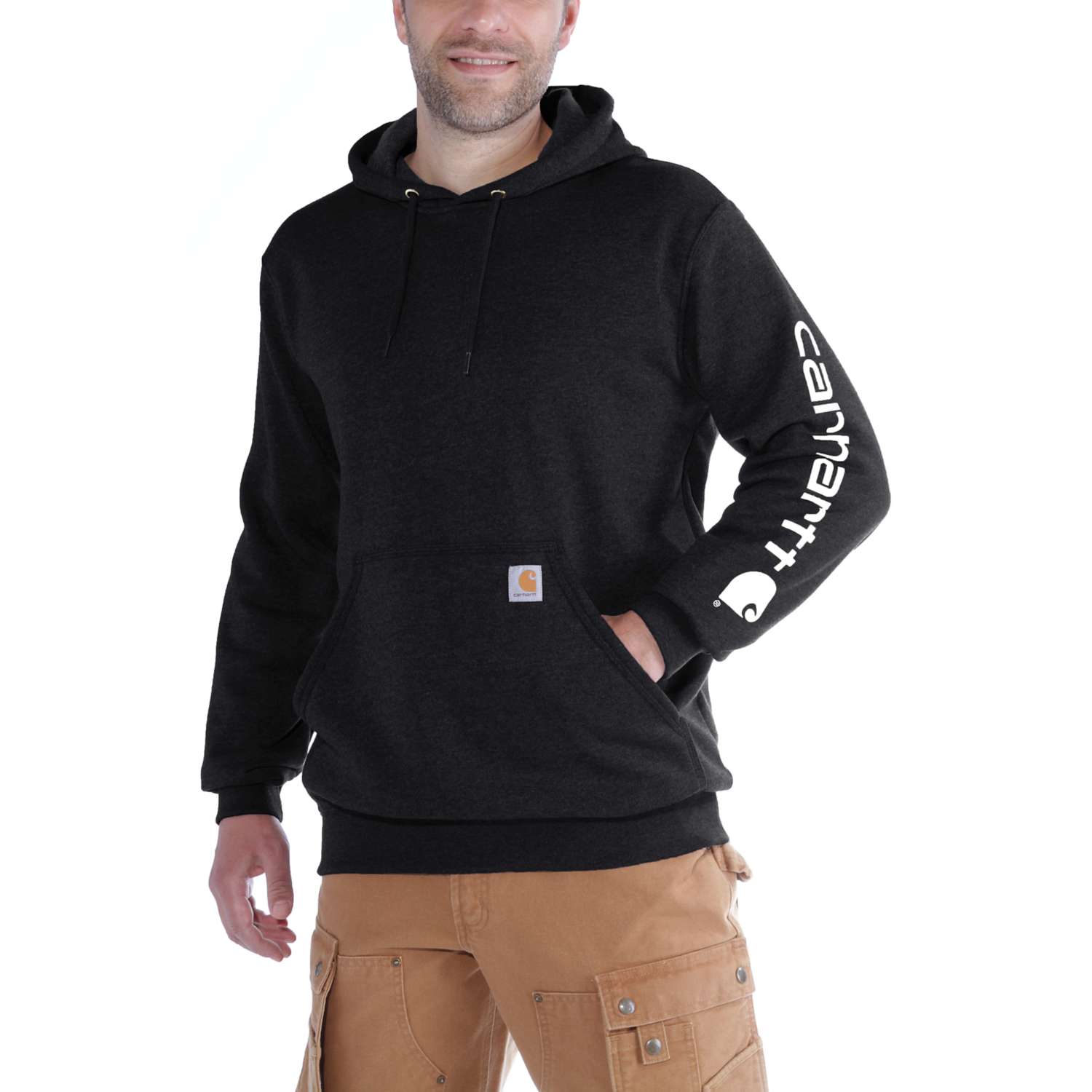 carhartt® Herren Kapuzensweater »SLEEVE LOGO HOODED SWEATSHIRT« black - jetzt neu bei HUG Technik ♡