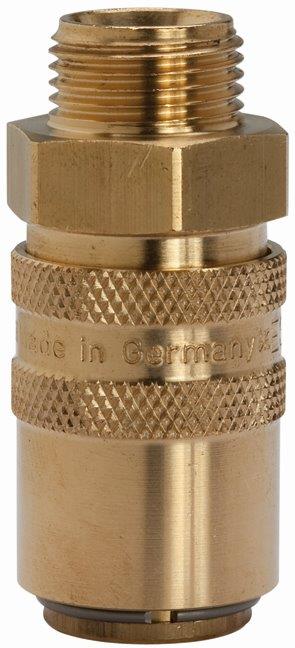 Temperierkupplung DN 6 mit Außengewindeanschluss, M14x1,5 gerade, Messing - direkt von HUG Technik ✓
