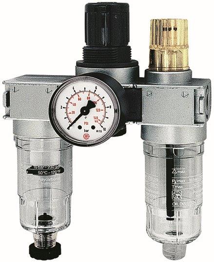 Wartungseinheit 3-tlg. »multifix-mini«, mit PC-Behälter, G 1/4 - bei HUG Technik ✓ ✌ Wartungseinheit 3-tlg. »multifix-mini«, mit PC-Behälter, G 1/4 - bei HUG Technik ✓ ✌