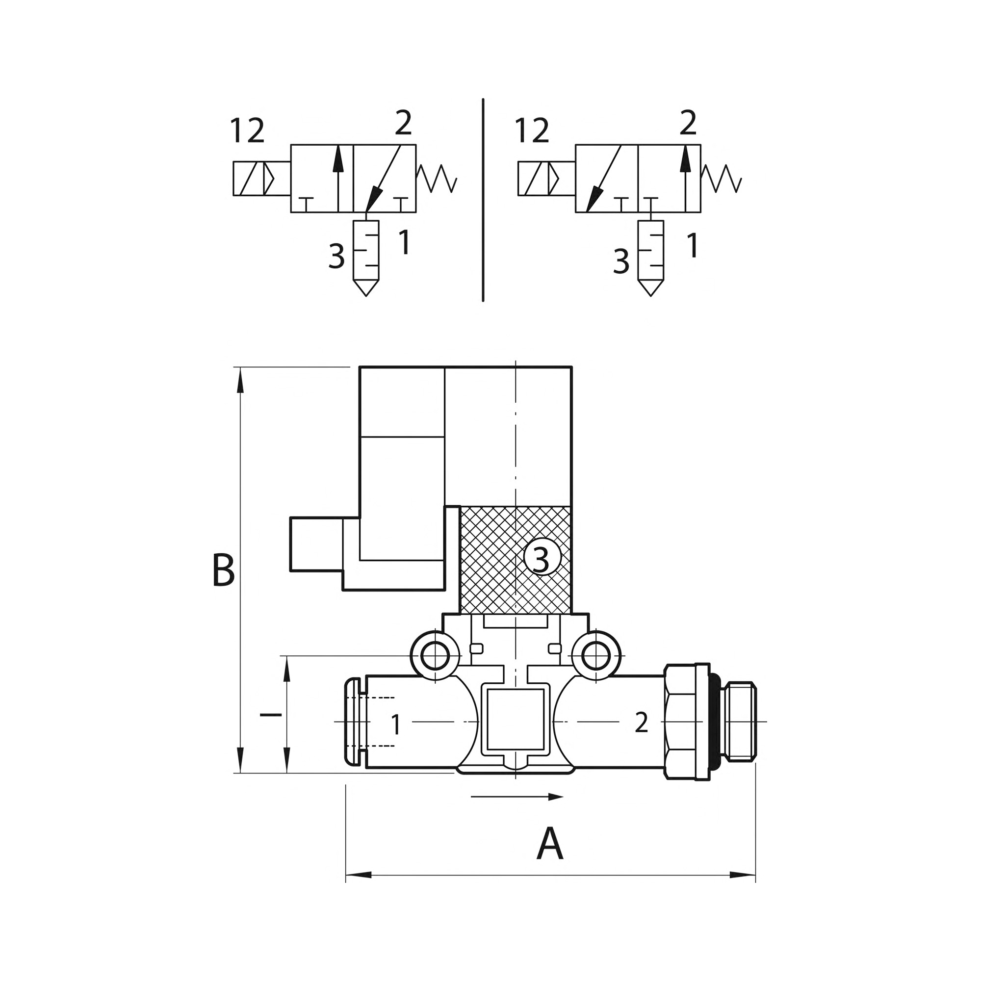 3/2-Wege-Magnetventil, schallged. Entl. Schl.-Gew. G3/8 Schl.8 NO - direkt von HUG Technik ✓