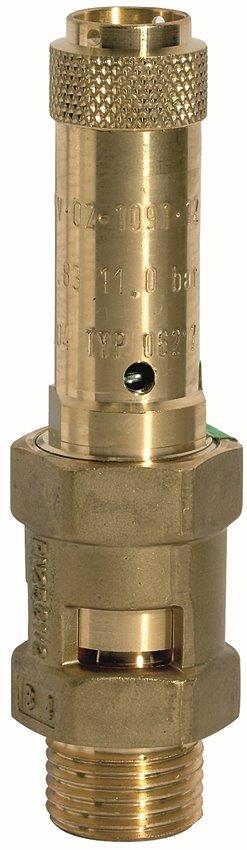 Hochleistungs-Sicherheitsventil G 1, SW 41, Ansprechdruck 1,1 bar, Messing - direkt von HUG Technik ✓