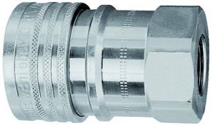 Hydraulikkupplung, Serie B, G 1/4 IG, NW 6,3, Messing vernickelt - erhältlich bei ♡ HUG Technik ✓