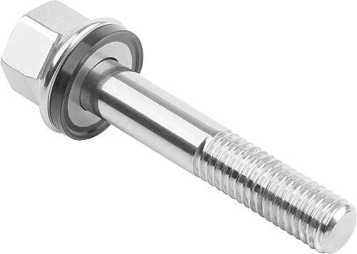 Schraube mit Dicht- und Unterlagscheibe M04x25, Form: B mit Schaft, Edelstahl 1.4404 poliert, Hygienic Usit®, Komp: 70 - K1595.041X25 - direkt von HUG Technik ✓