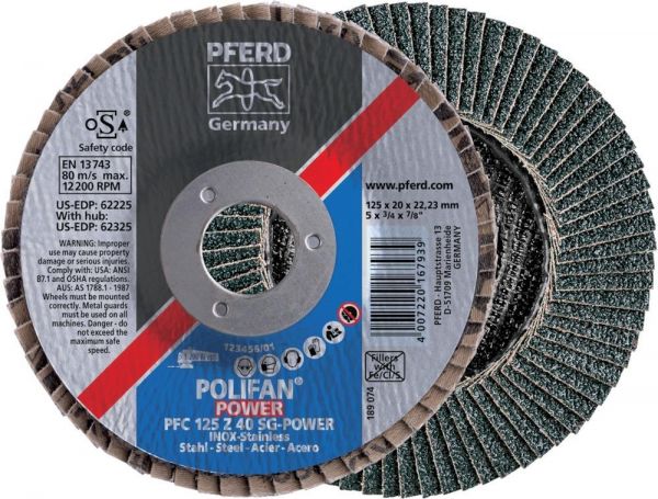 PFERD Fächerschleifscheibe Z 40 SGP 115 mm K 40 POWER - bei HUG Technik ☆ PFERD Fächerschleifscheibe Z 40 SGP 115 mm K 40 POWER - bei HUG Technik ☆