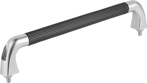 Rohrgriff, Form: A Edelstahl, schwarz geriffelt, Komp: Kunststoff, A=200, D=M08x35 - K0227.200082 - gibt’s bei HUG Technik ✓