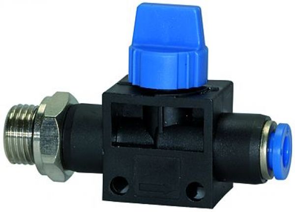 Absperrventil Steckanschluss, G 1/2 AG, Schlauch-ø 10, »Blaue Serie« - direkt bei HUG Technik ✓