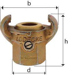Lüdecke PL-Gewindestück IG, 1 für Klauenkupplung mit Messingdichtung - erhältlich bei ✭ HUG Technik ✓