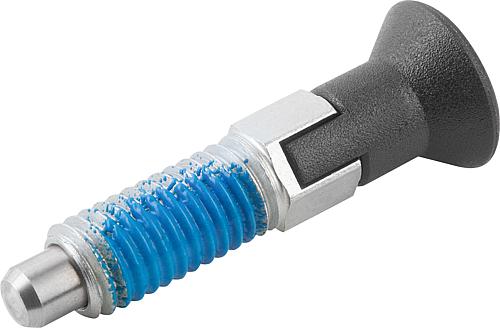 Arretierbolzen mit Gewindesicherung Gr.0 M06, D=4, Form: CP mit Rastnut ohne Kontermutter, Stahl ungehärtet - K1098.093004060 - bei HUG Technik ☆