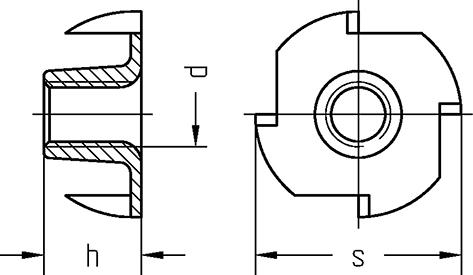 Einschlagmuttern verzinkt M 5 x 8 x 17, Packung mit 500 Stück - gibt’s bei HUG Technik ✓