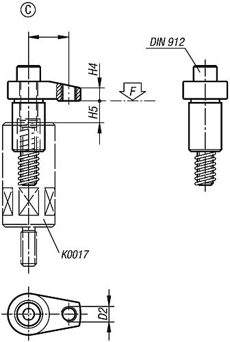 Spannhaken D=25, Form: C, geschliffen - K0014.312140 - erhältlich bei ♡ HUG Technik ✓