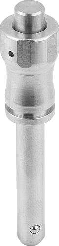 Kugelsperrbolzen D1=10 L=20, Form: A Edelstahl, Komp: Edelstahl - K0790.001510020 - erhältlich bei ✭ HUG Technik ✓