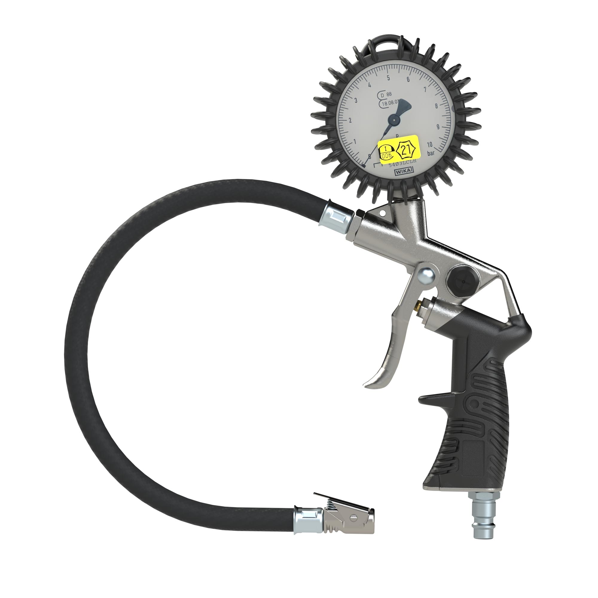 Stand.-Handreifenfüllmesser Messing, Mano Ø 63 mm, geeicht, 0-10 bar - erhältlich bei ☆ HUG Technik ✓