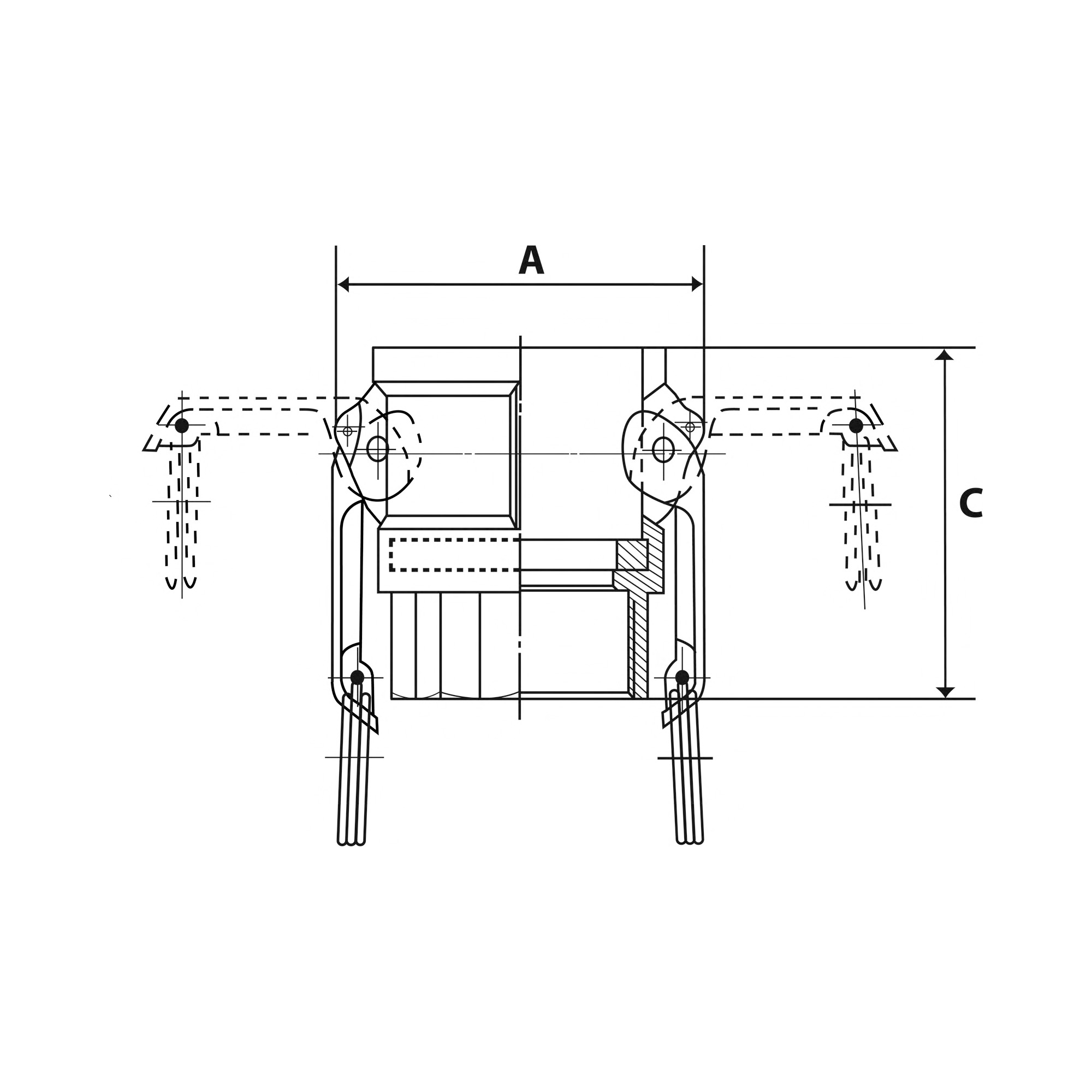 Kamlok-Schnellkupplungsdose mit IG, Typ D, Alu, G 2 1/2 🖤 bei HUG Technik ✓