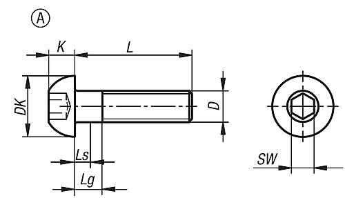 Schraube Halbrundkopf DIN EN ISO7380-1 M03X10, Form A mit Innensechskant, Edelstahl A2, 70 blank - K1796.1103X10 - direkt von HUG Technik ✓
