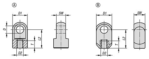 Gelenkauge M03,5, Form:A Stahl, D=4,1 - K0127.03504111 - bei HUG Technik ♡