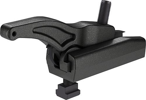 Kraftspanner Einfach, lange Ausführung, M12, L=135, B=54, H=36, Vergütungsstahl schwarz verzinkt - K1205.112135