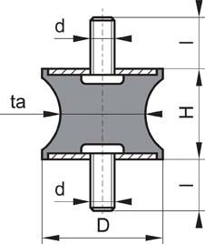 Gummi-Metall-Element AG x AG, tailliert - bei HUG Technik ✭