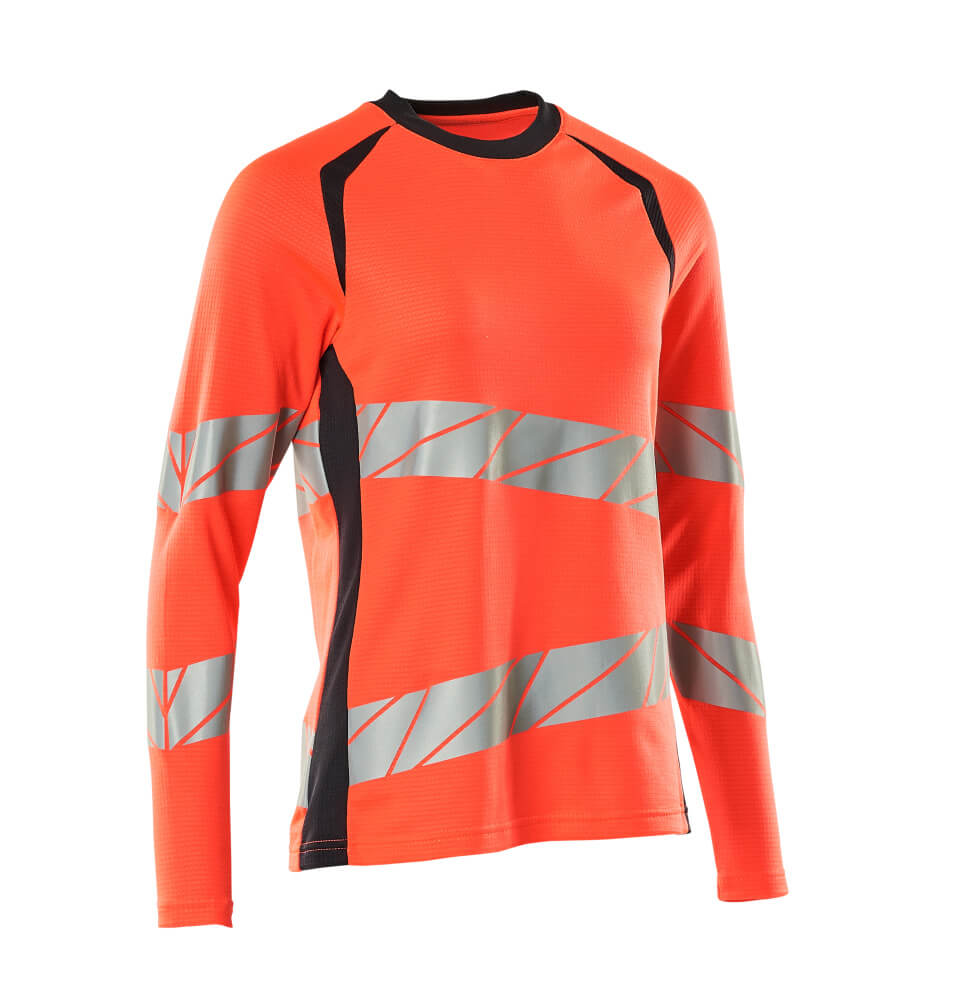 MASCOT® ACCELERATE SAFE T-Shirt, Langarm  Gr. 2XL/ONE, hi-vis rot/schwarzblau - direkt von HUG Technik ✓