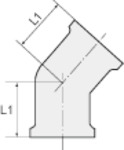 Winkelstück 45°, IG/IG, Rp 1, Edelstahl - erhältlich bei ♡ HUG Technik ✓