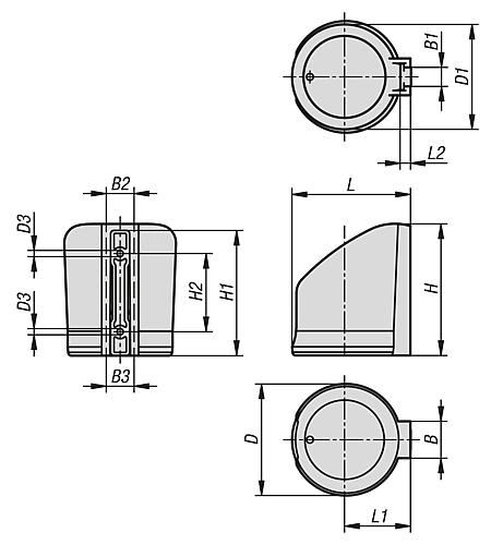 Becherhalter, geschlossen, antistatisch, L=106, B=33, H=118, D=100, Polyamid schwarz - K1632.11 - direkt von HUG Technik ✓