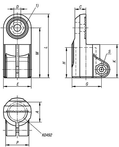 Rohrverbinder Gelenkstück mit Innenverzahnung für Rundrohre A=12,1, Aluminium, Komp: Stahl verzinkt - K0484.512 - bei HUG Technik ☆
