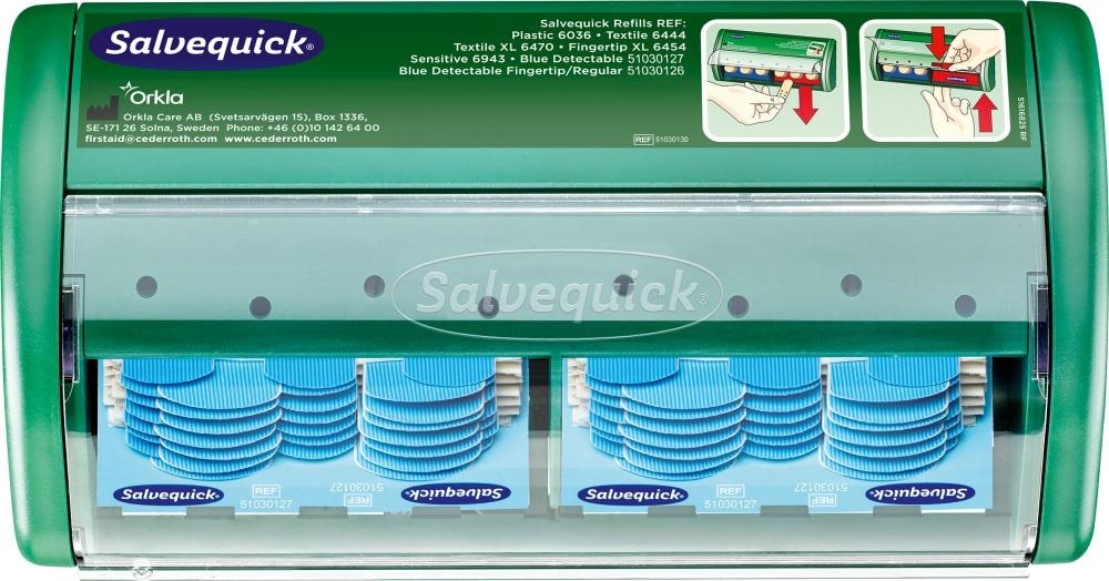 Salvequick® Pflasterspender, 2 x 35 Pflaster, detektierbar, - bei HUG Technik ✭