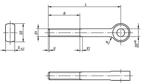 Augenschraube M05X16 L=50, Form:B Edelstahl, DIN444 - K0396.10550 - kommt direkt von HUG Technik 😊