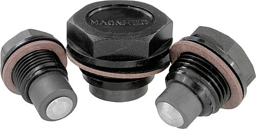 Verschlussschraube mit Magnet G1 Thermoplast, D=42 - K0452.42100 - erhältlich bei ✭ HUG Technik ✓