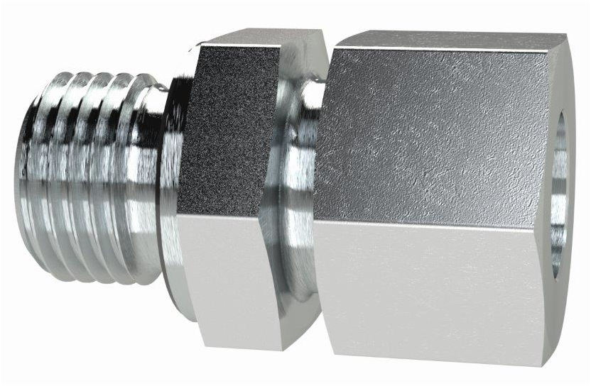 Gerade Einschraubverschraubung, 1 5/16 UNF a., Rohr-Ø 28, Stahl verzinkt - bekommst Du bei ★ HUG Technik ✓