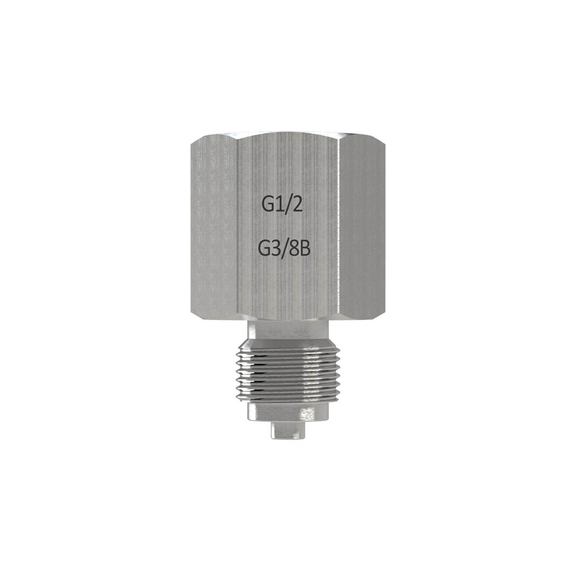 Manometer-Anschlussnippel, Edelstahl, G 1/2 Muffe, M20x1,5 Zapfen - bekommst Du bei HUG Technik ♡