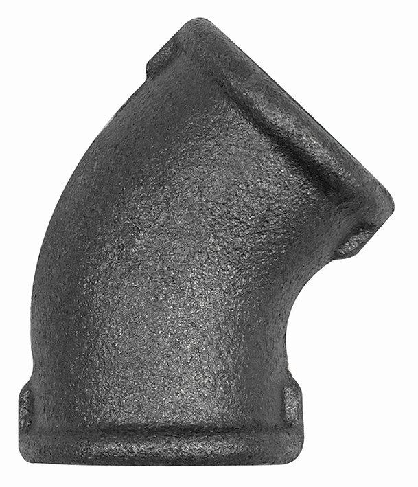 Winkel 120, 45°, Rp 1 1/2 IG, Rp 1 1/2 IG, Temperguss, schwarz - bei HUG Technik ✭