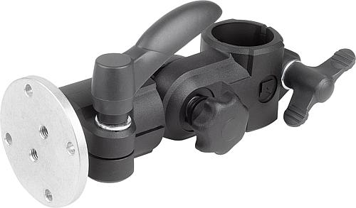 Monitorhalterung mit Drehflansch, Thermoplast, Komp:Aluminium - K1510.3001 - gibt’s bei HUG Technik ✓