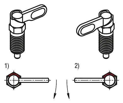 Sperrriegel mit Anschlag M10, Form: A Edelstahl, links, D=4 - K1285.1040410 - bekommst Du bei ★ HUG Technik ✓