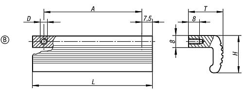 Profilgriff L=105, Form: B Aluminium, natur eloxiert, A=90 - K0232.20901 - erhältlich bei ✭ HUG Technik ✓