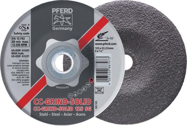 PFERD Schleifscheibe CC-Grind-Solid 125 mm Steel - bei HUG Technik ♡ PFERD Schleifscheibe CC-Grind-Solid 125 mm Steel - bei HUG Technik ♡