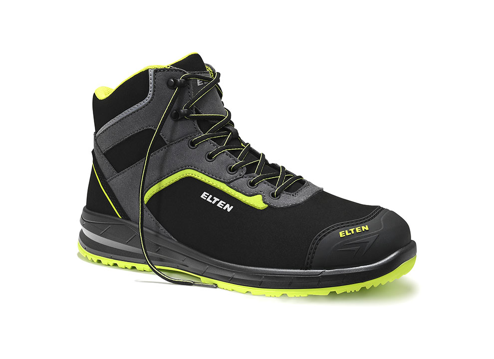 ELTEN® Sicherheitsstiefel, LOAN XXSports Pro black-lime Mid ESD S3, 768151 - bei HUG Technik ☆