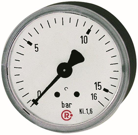 Standardmanometer, G 1/8 hinten zentrisch, 0 - 1,0 bar, ø 40 mm, Kunststoffgehäuse - bekommst Du bei ★ HUG Technik ✓