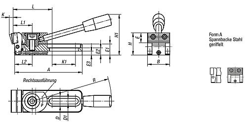 Niederzugspanner links A=121,5 40x40, Form: A Stahl - K0034.010025 - bekommst Du bei HUG Technik ♡