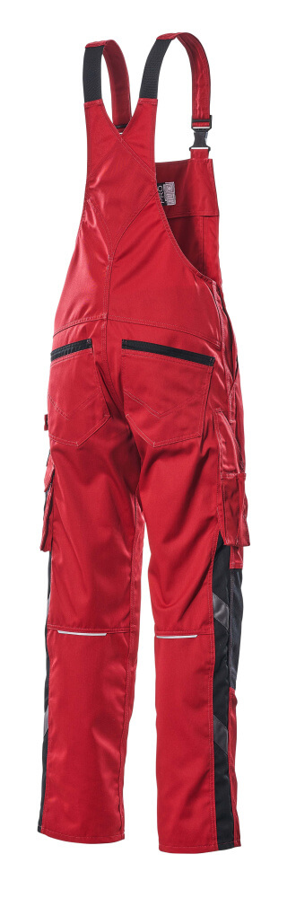 MASCOT® UNIQUE Latzhose mit Knietaschen »Augsburg« Gr. 76/C46, rot/schwarz - direkt von HUG Technik ✓