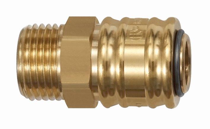 Schnellverschlusskupplung NW 7,2, G 1/2 AG, Messing blank - gibt’s bei ☆ HUG Technik ✓