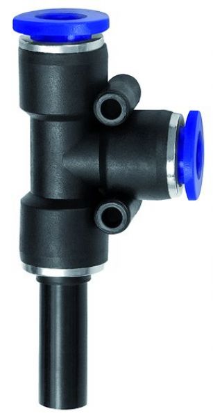 T-Steckverbindung, Anschluss L-Form, Stecknippel 10 mm Schlauch-ø 6 mm, »Blaue Serie« - gibt’s bei HUG Technik ✓