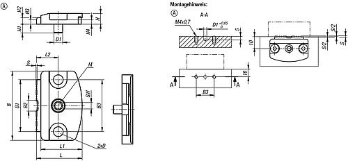 Flachspanner mit Exzenter, Form: A mit Zylinderstift, S=0,8, F=1,3, Vergütungsstahl schwarz brüniert - K1696.00130 - erhältlich bei ✭ HUG Technik ✓